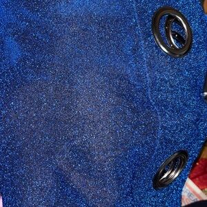 Shimmering Blue Grommet Detail Fabric
